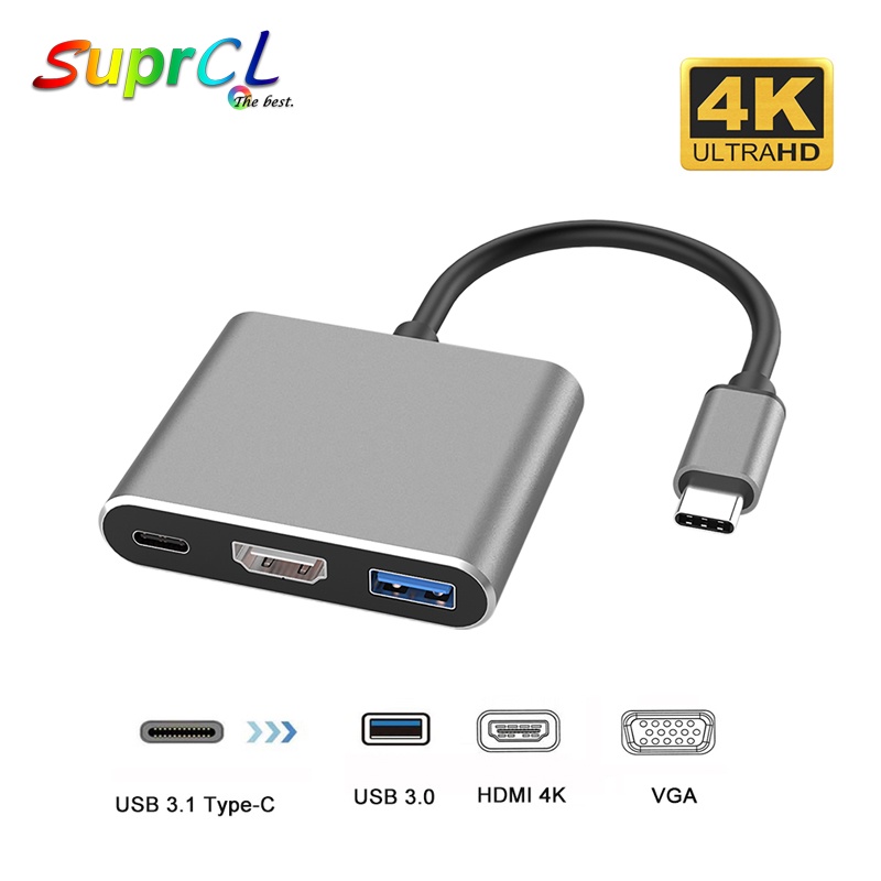 USB C to HDMI Adapter, Type c OTG 3 in 1 Hub with 4k HDMI & PD Fast