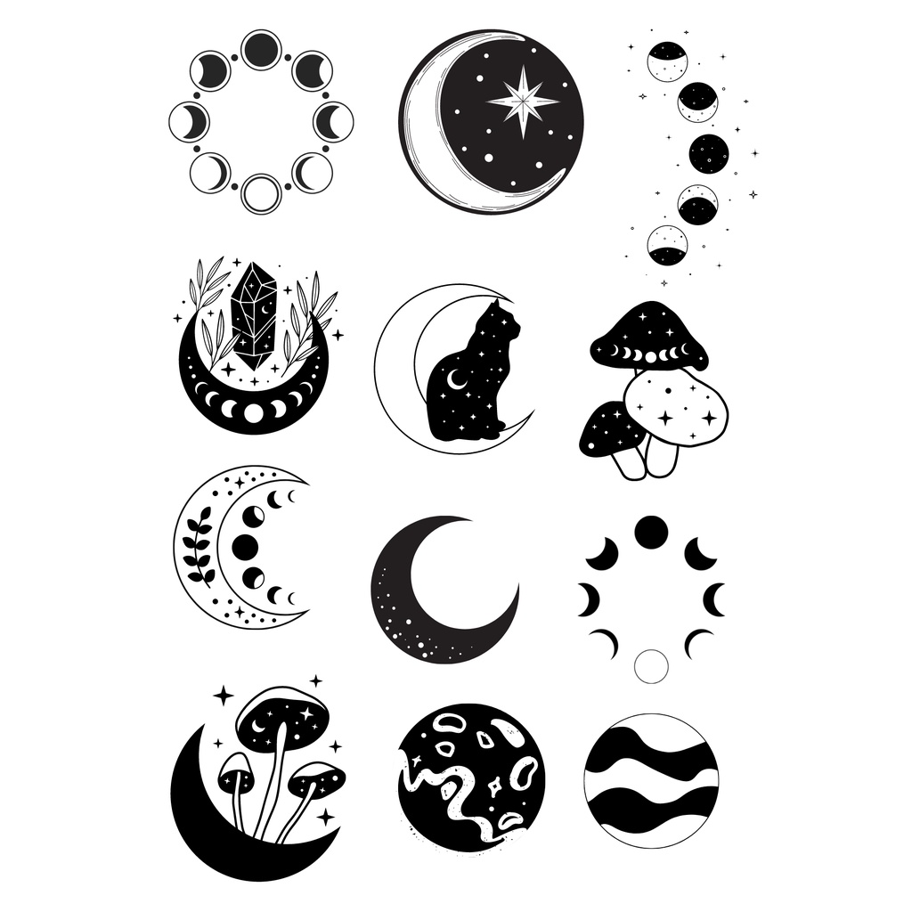 Moon Stickers / Kraft waterproof/vinyl water proof/ Sticker paper/ top ...