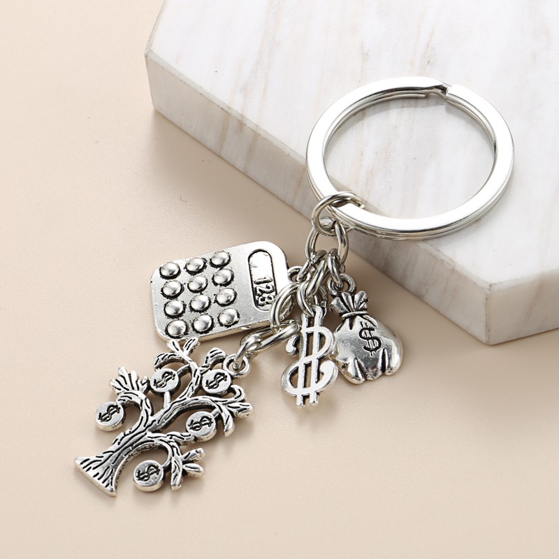 New Accounting Keychain Currency Key Ring Calculator Dollar Money Tree ...