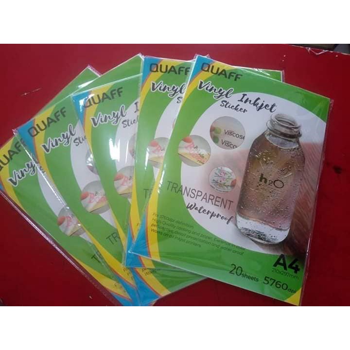 QUAFF Transparent Waterproof vinyl inkjet sticker | Shopee Philippines