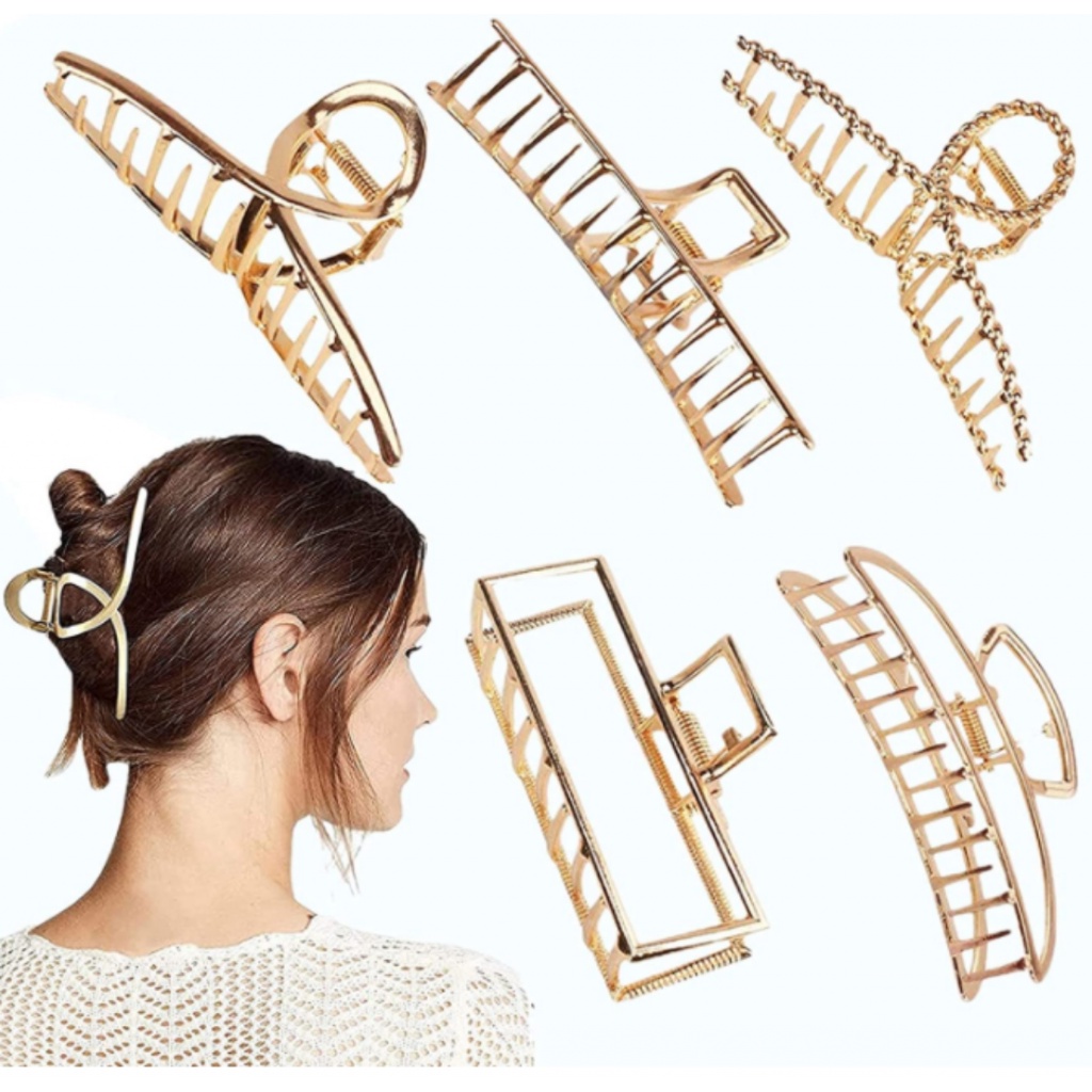 Msluna Girls Gold Platted Hair Claw Elegant Hair Clamp Fashion Hair Clip  For Women Cl530