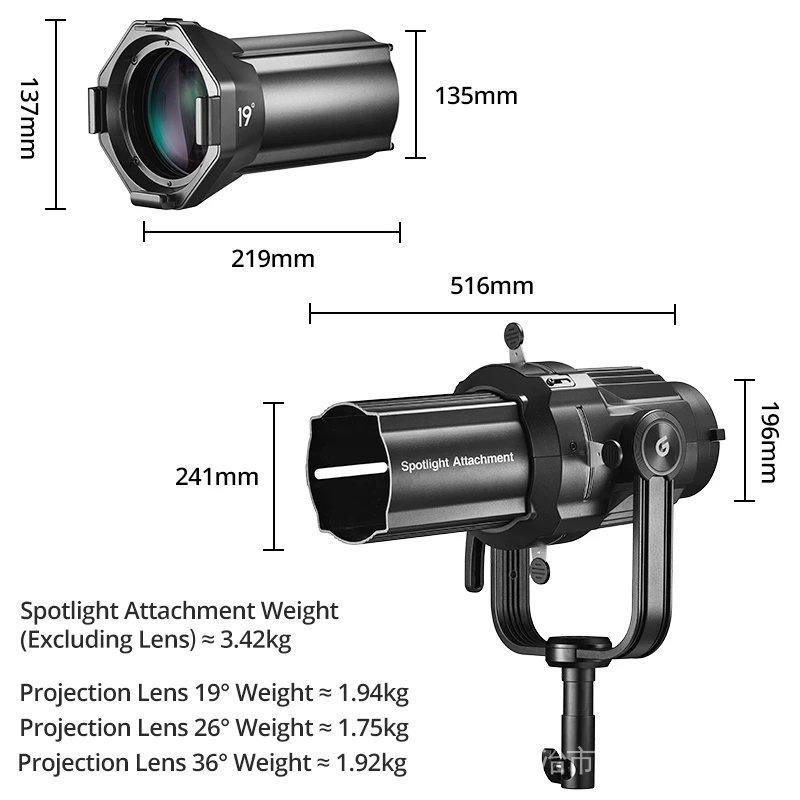 Godox VSA-19K VSA-26K VSA-36K Spotlight Attachment Conical Snoot ...