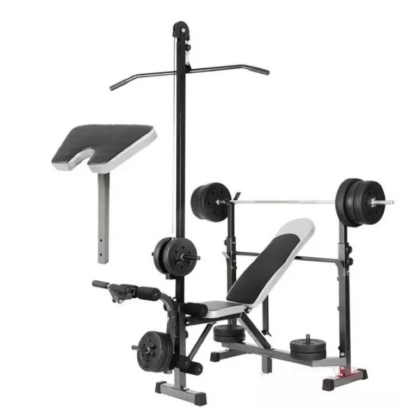 Matrix Deluxe Weight Bench 7 in 1 With Bars and Plates