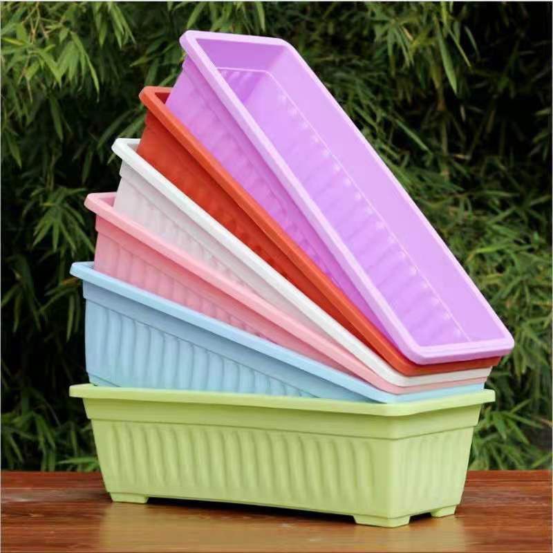 Colored Rectangle Plastic Flower Pots Plants Planters Shopee Philippines