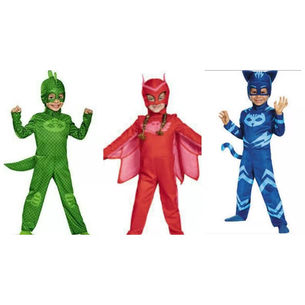 Pj Maskowlette Catboy Gekko 3colors Set Costume For Kids2 7yrs Old