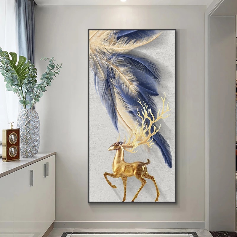 Wallpaper Beautiful Feather Canvas Painting Home Decor Abstract Wall ...
