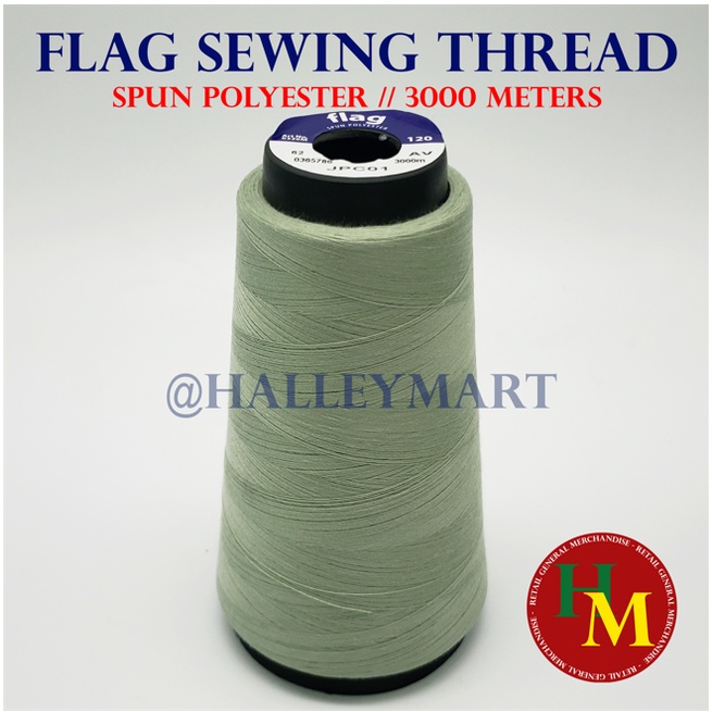 Sewing Thread Flag Spun Polyester tkt120 Deped Skin tone&Olive Green ...
