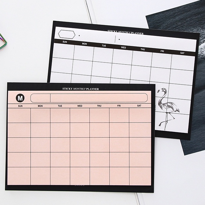 RTistry - 30sheets Monthly Planner Calendar Sticky Pad Desk Table Memo ...