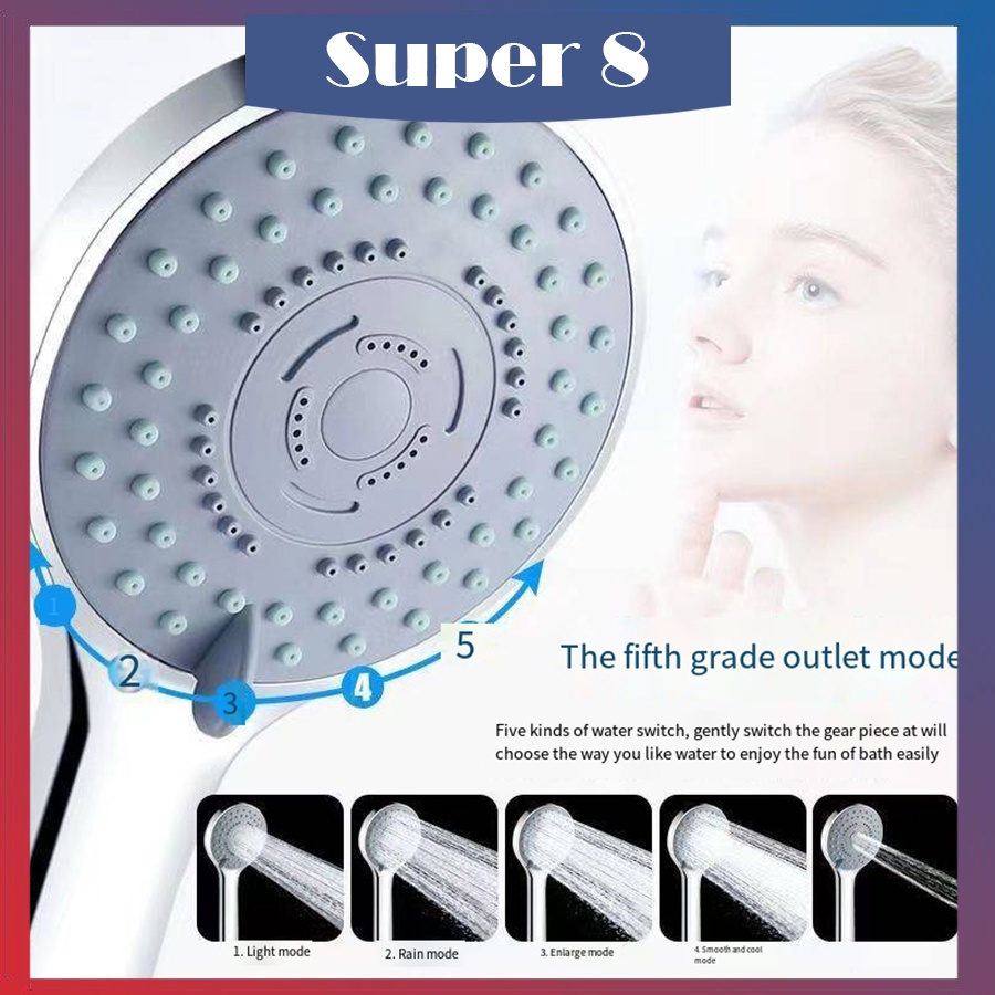 Shower Head Water Saving Flow 360 Degrees Rotating With Small Fan Abs