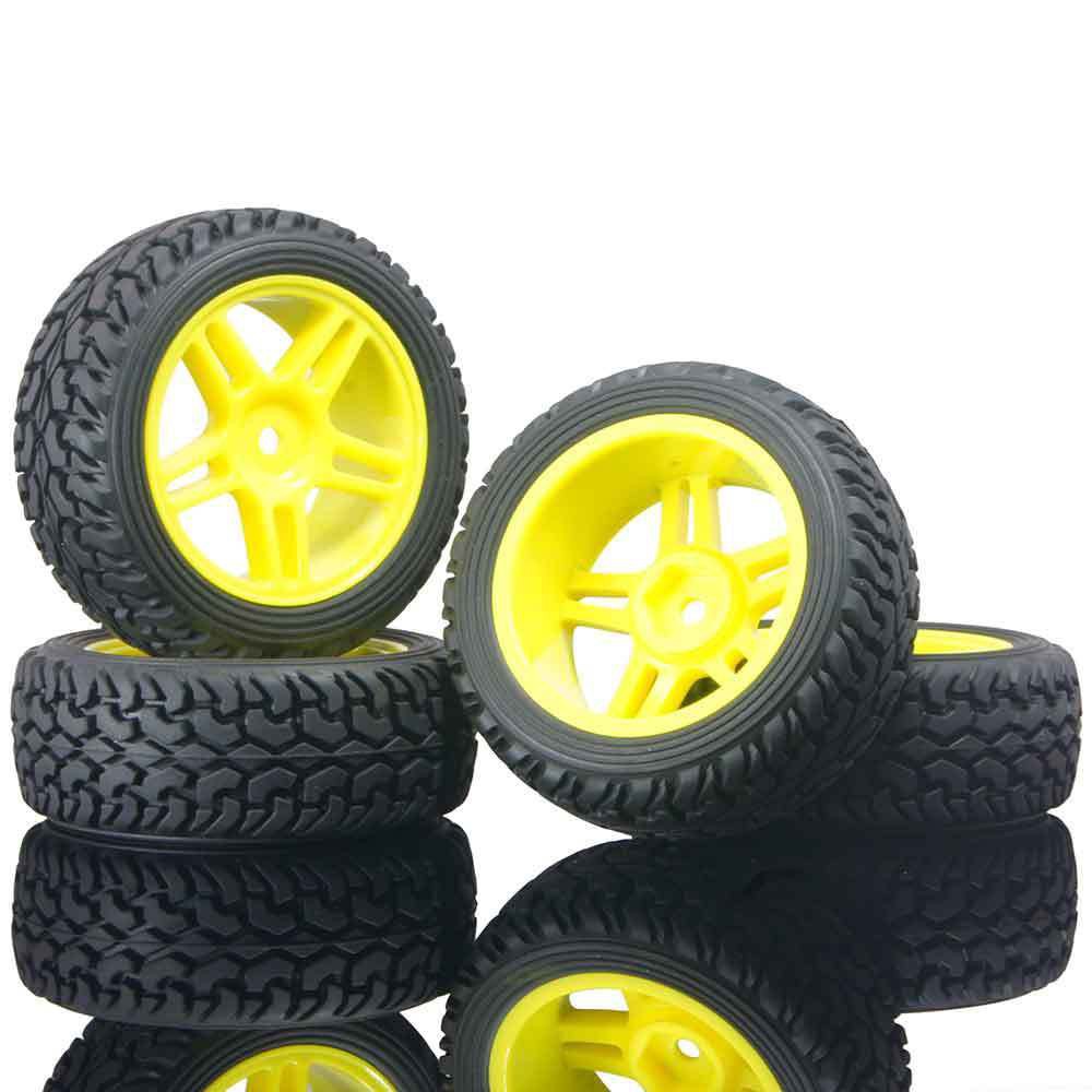 RC 905-8019 Rally Tires & Wheel Rims 4P For HSP 1:10 On-Road Rally Car ...