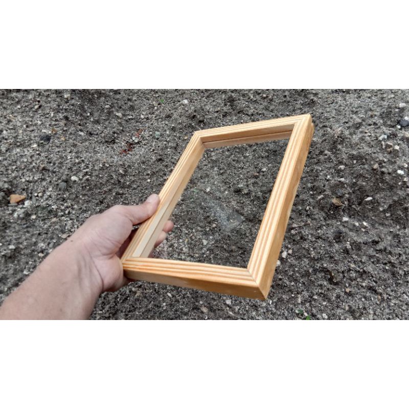 KAYU Double Glass Acrylic Frame 5R 13x18 cm Dutch Teak Wood Frame ...