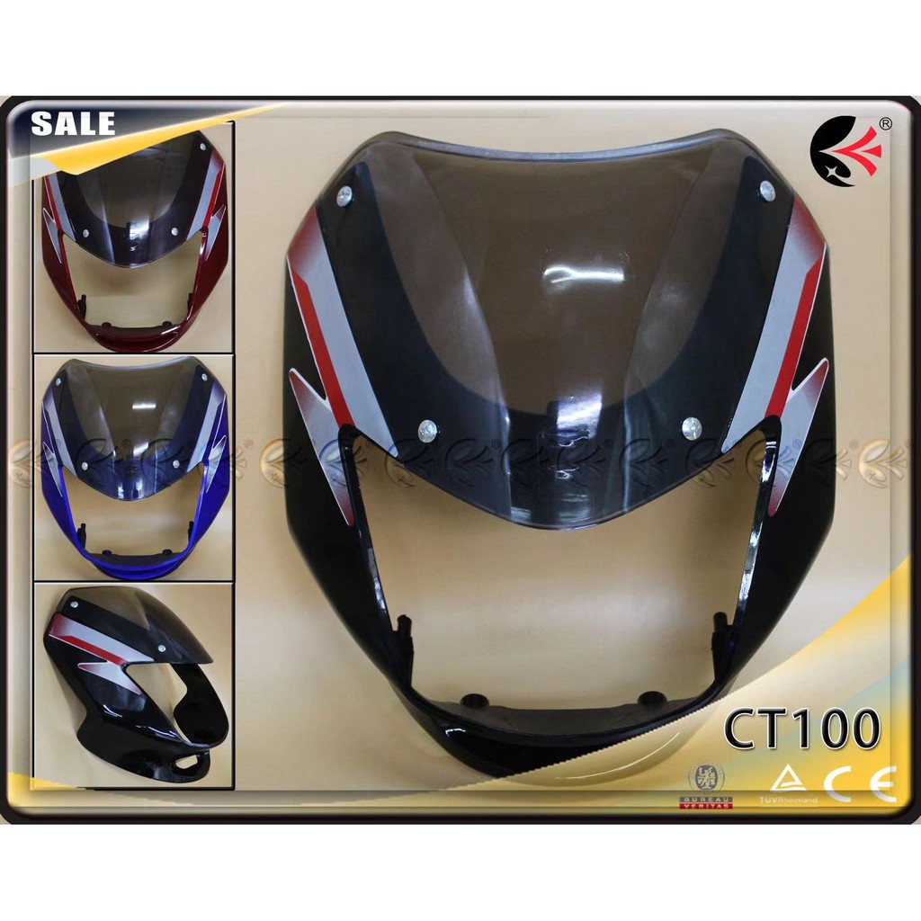 A007 COD CT100 / BAJAJ HEADLIGHT COWLING WITH VISOR for MOTORCYCLE
