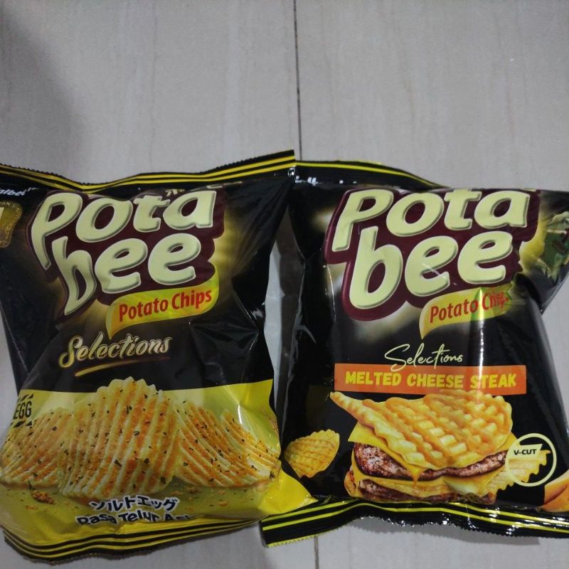 Potabee Potato Chips Selection Salted Egg/melted Cheese Steak/black ...