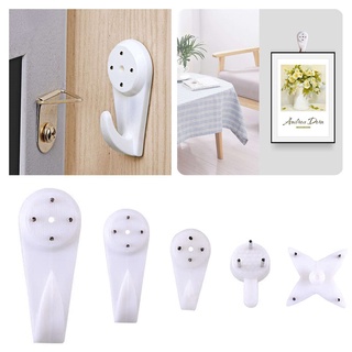 Luckyn 10 Pcs Picture Frame Seamless Nail Wall Hooks Plastic