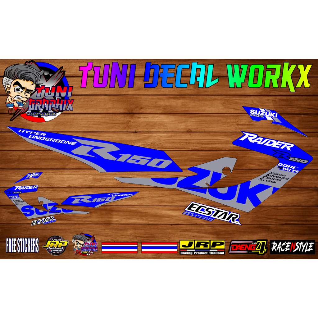 Suzuki Raider 150 MOTOGP Edition 2020 Carb Stock Decals (BLUE) w ...