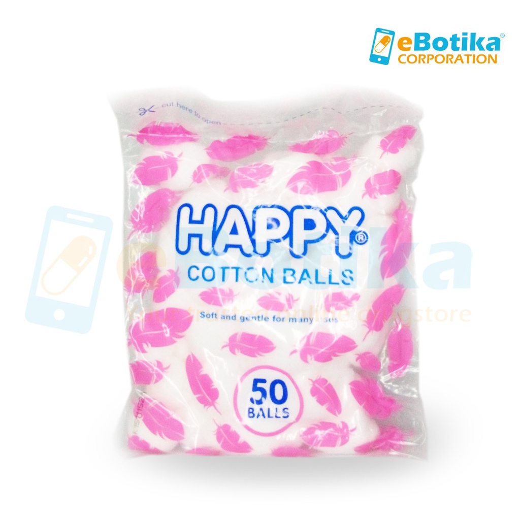 Happy Cotton Balls 50's Soft And Gentle For Many Uses Shopee Philippines