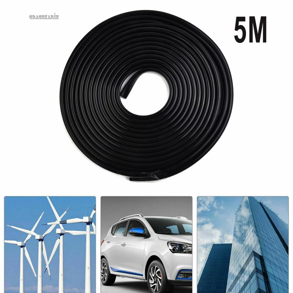 thumbnail image 2 of Ironwalls 5M Car Door Edge Protector Strip – U-Shape Rubber Trim, Black, Anti-Collision 2 of 6