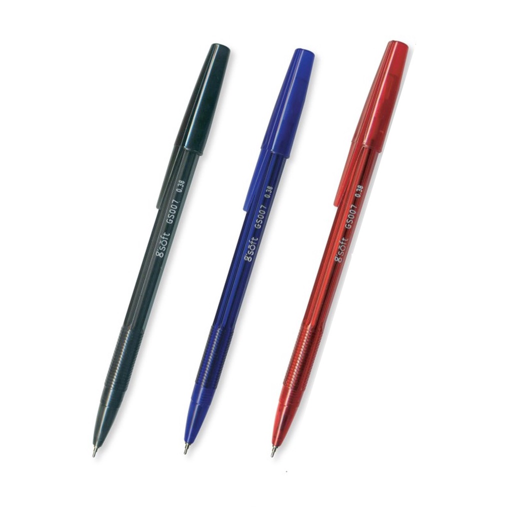 Ball Pen Gel Ink 0.38 Mm. G soft gs007 (Blue/Red/Black) Shopee