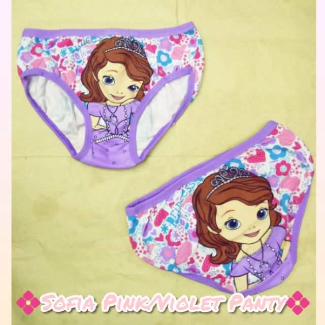 2 pieces sofia the first princess kid girl high quality cotton panty  underwear