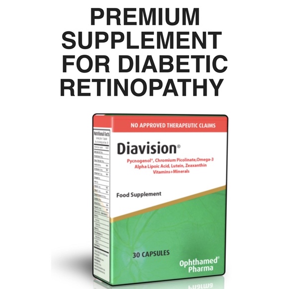 DIAVISION 30 capsules EYE SUPPLEMENT DIABETES MULTIVITAMINS Lutein