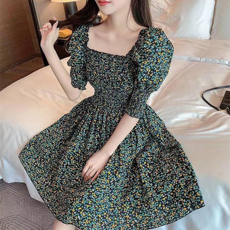 korean dress floral formal summer mini sexy dress boho bangkok dress ...