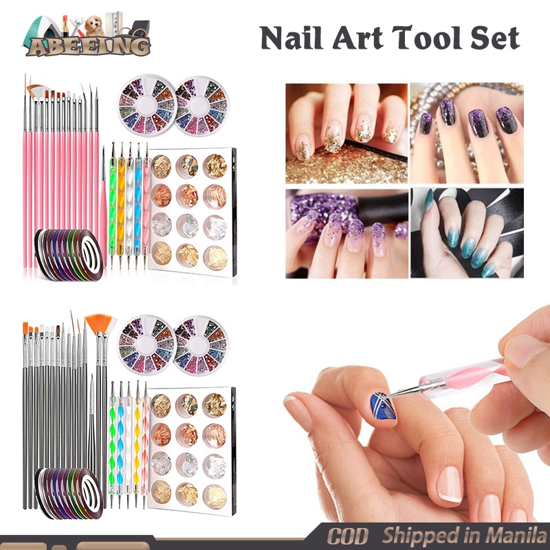 Nail Art Tool Set Butterfly Nail Art Stickers Nail Art Brushes Nail ...
