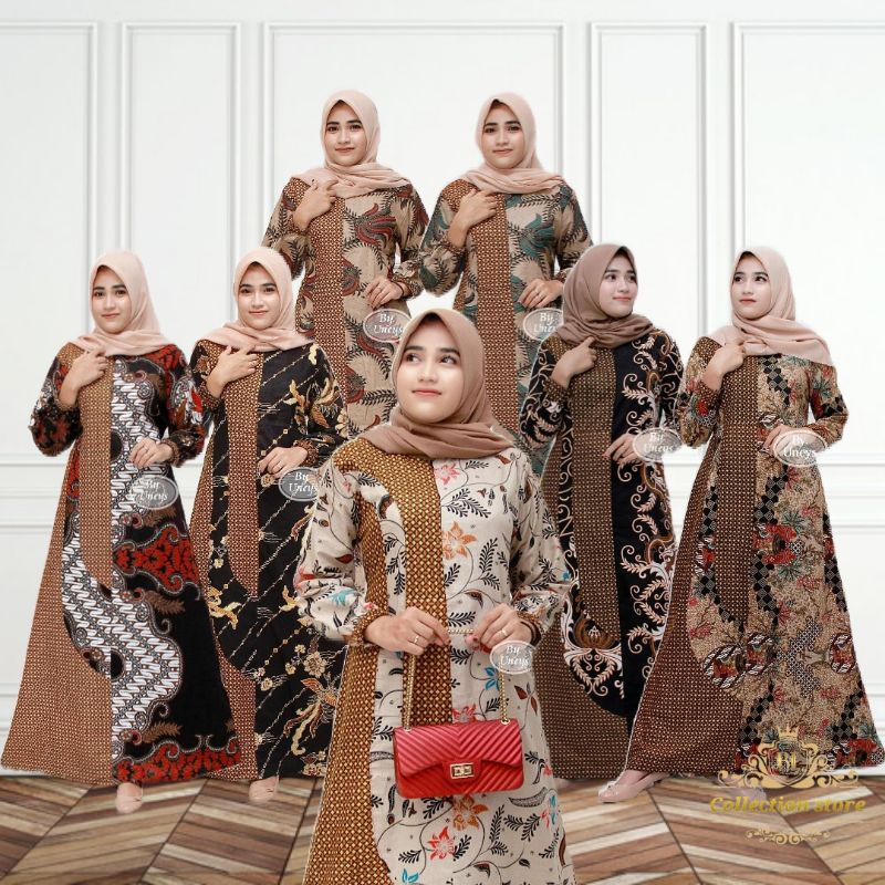 KATUN Robe Batik Dwi Genes Cotton Muslim Women Uniforms Premium Modern ...
