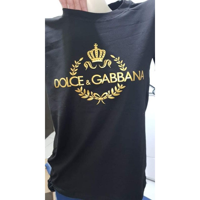 Kærlig guld Kontrovers BLACK TEE / BLACK SHIRT GREAT QUALITY WITH GOLD PRINT DOLCE AND GABBANA |  Shopee Philippines