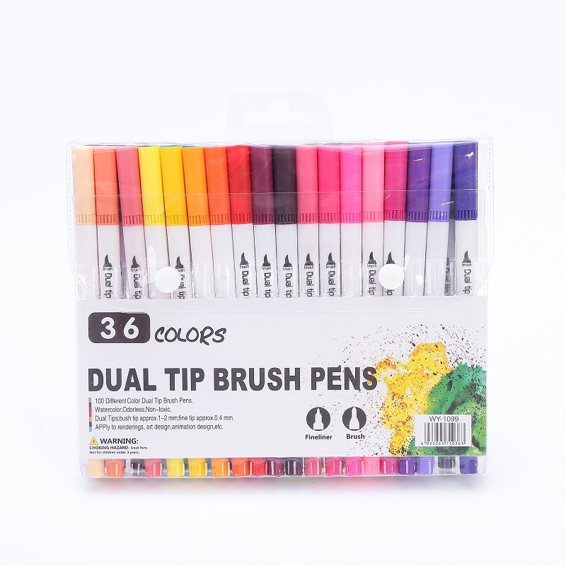 36/48/60/80/100 Colors Watercolor Brush Pen Dual Tip Pens Markers ...