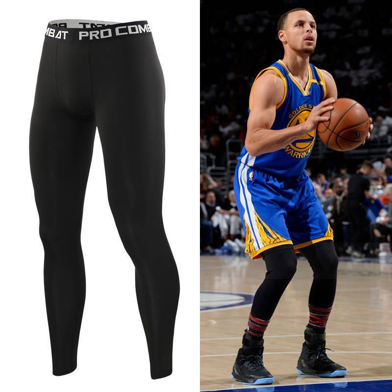 Basketball Compression Tight Pants with Knee Pads Quick Dry Sports