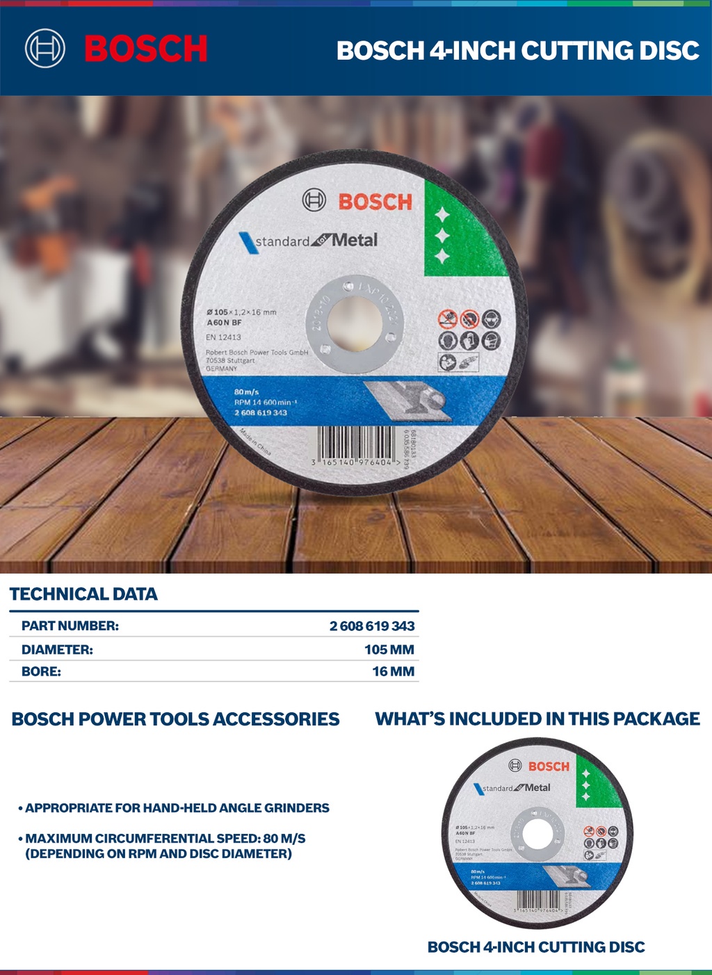 Bosch 4-inch Cutting Disc - EXP. Dec 2028 - Tools/Accessories | Shopee ...