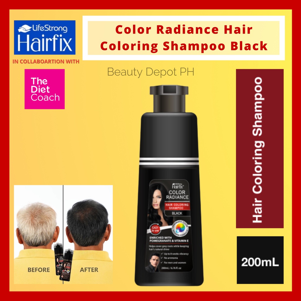 Hairfix Color Radiance Hair Coloring Shampoo Black 200ml Shopee