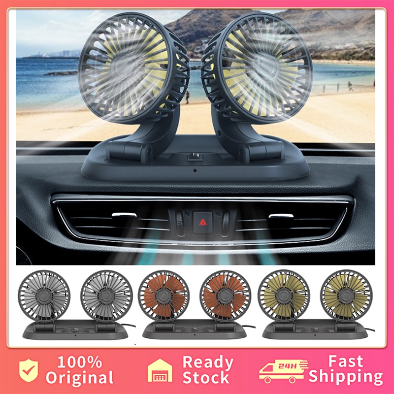 Ready Stock USB Fan double headed 360 Rotatable Suitable 12V & USB Home ...