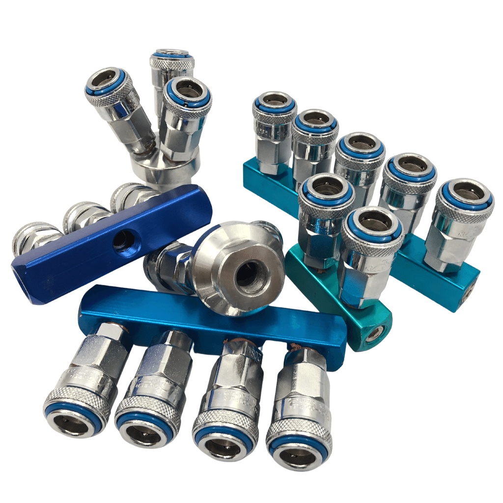 AIR COUPLING SUPER ACTION Manifold Compressor Quick Connector Pneumatic ...