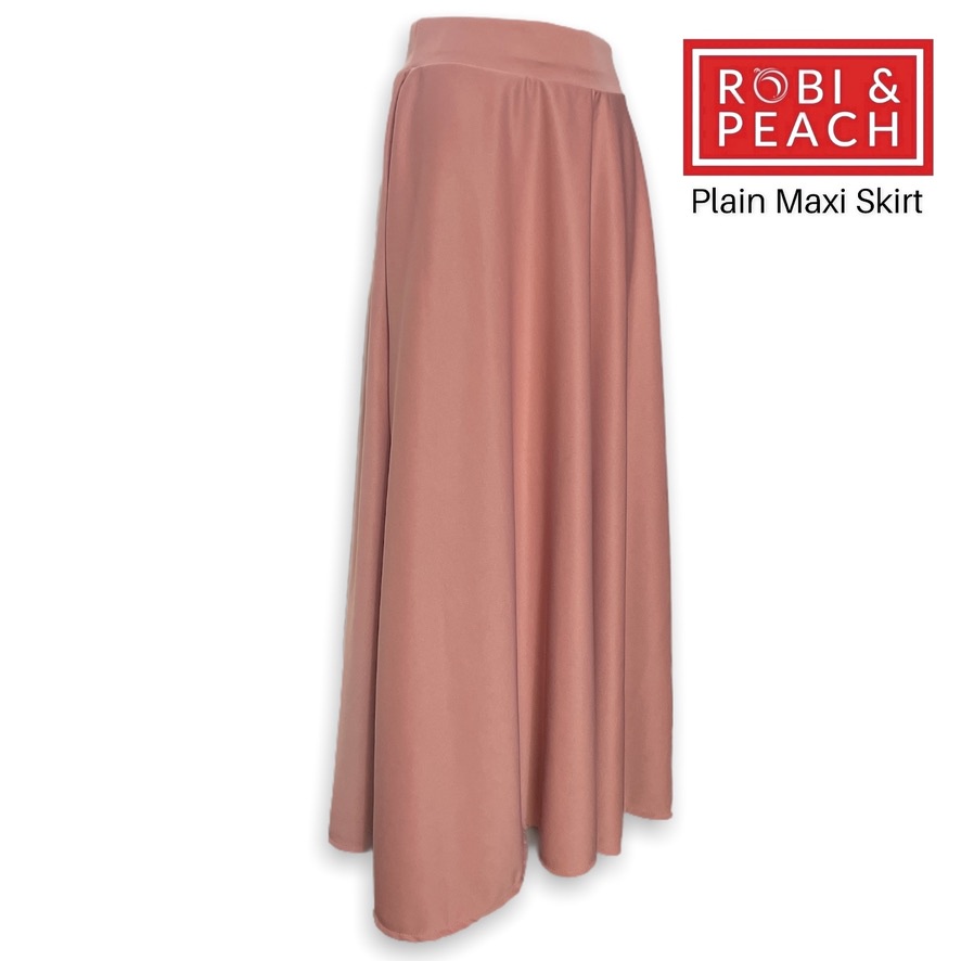 PLAIN MAXI SKIRT A-LINE MAXI SKIRT BASIC LONG SKIRTS FOR CASUAL  FORMAL WEAR Fit Up to 36