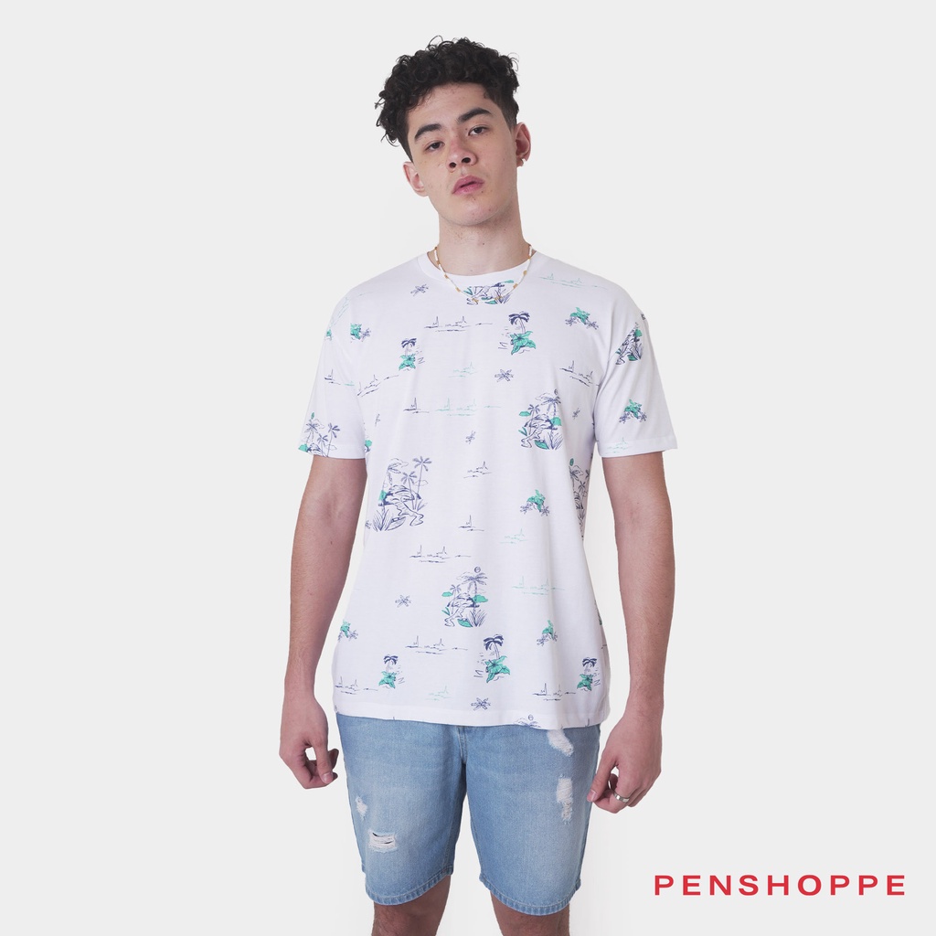 Penshoppe plain outlet white shirt