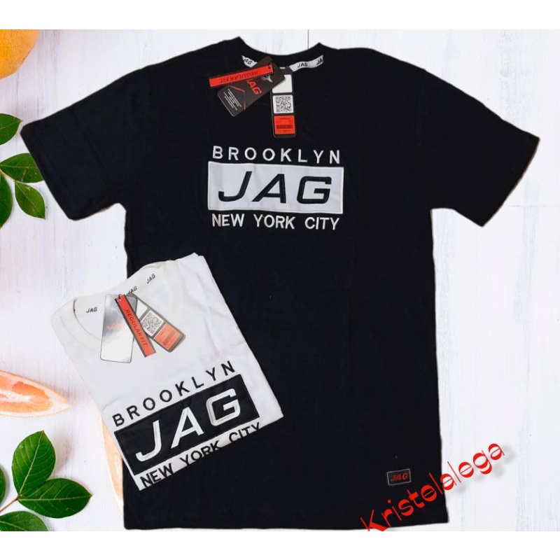 Jag Men S T Shirt Branded Overrun Embroidery Print Shopee Philippines