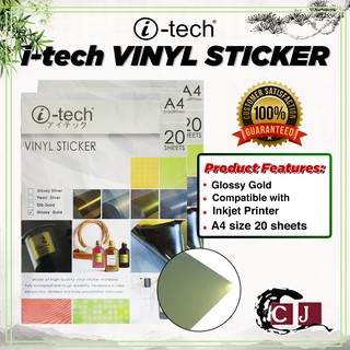 I-Tech Vinyl Sticker Waterproof A4 (20Sheets)