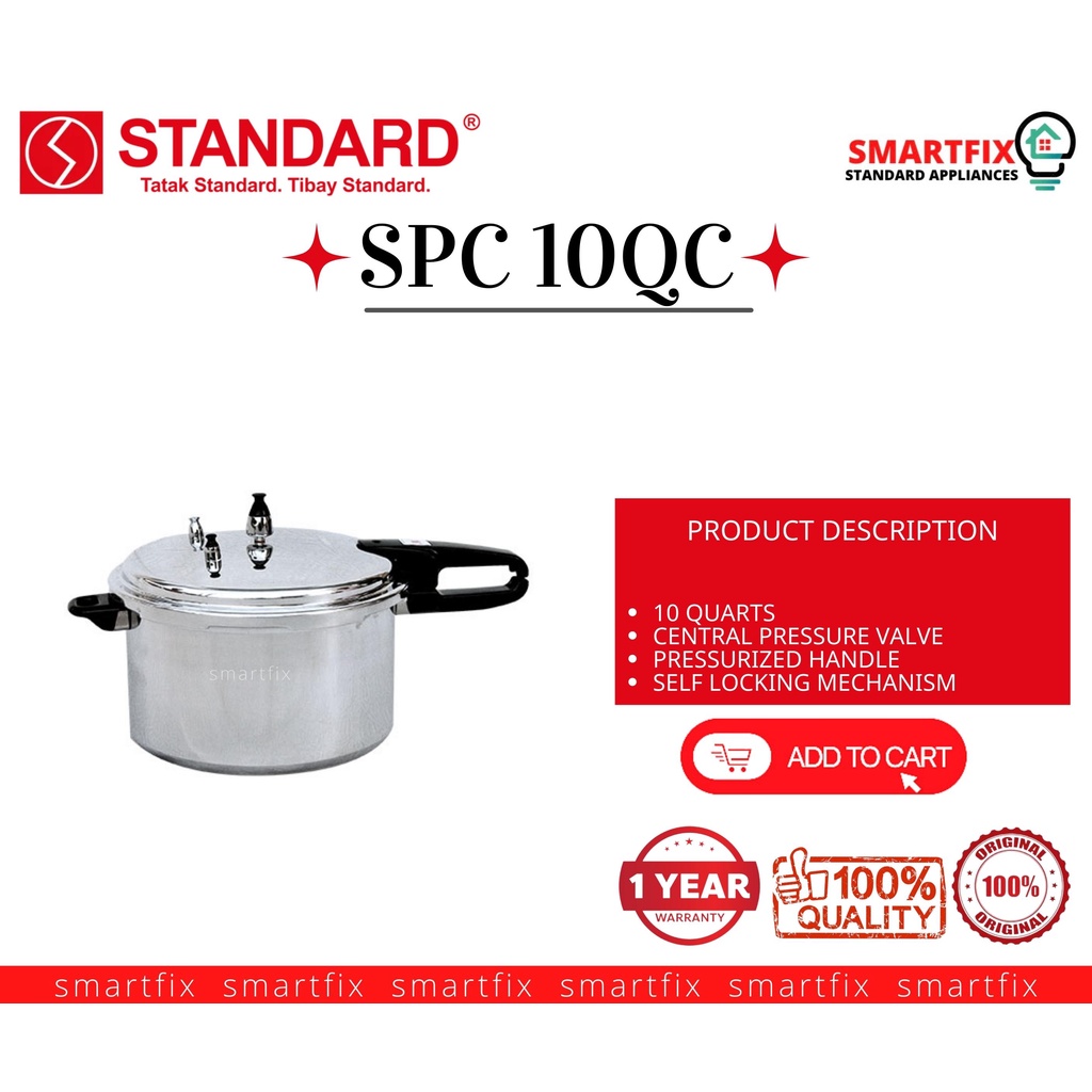 STANDARD Pressure Cooker 10 Quarts (9.4 Liters) SPC 10QC