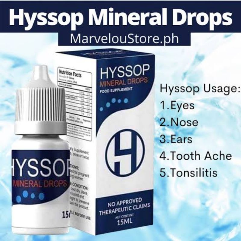 AUTHENTIC HYSSOP MINERAL EYE DROPS 15ml Shopee Philippines