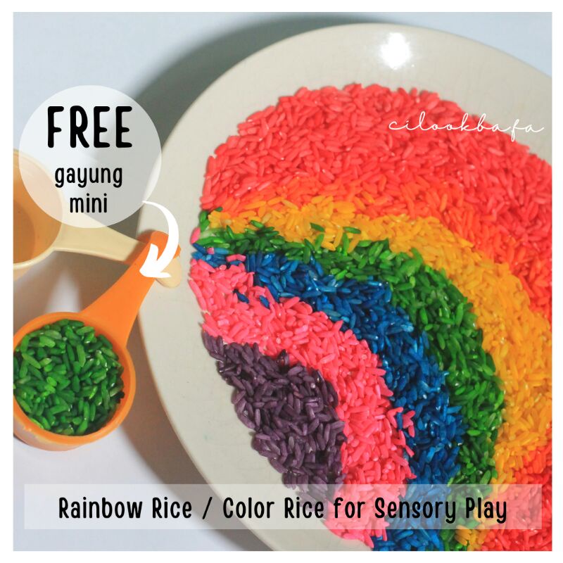 Montessori Rainbow Rice Food Grade Colorful Rice for Sensory Play ...