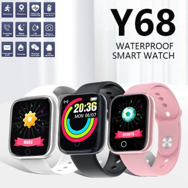 Y68/D20 Smart Watch Y68 Waterproof with Heart Rate Tracker for iOS