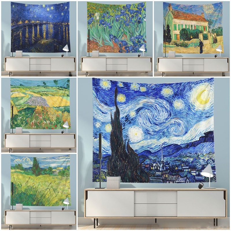 Van Gogh Tapestry Wall Hanging Tapestry Creative Sofa Background Cloth Home Wall Art Shopee Philippines