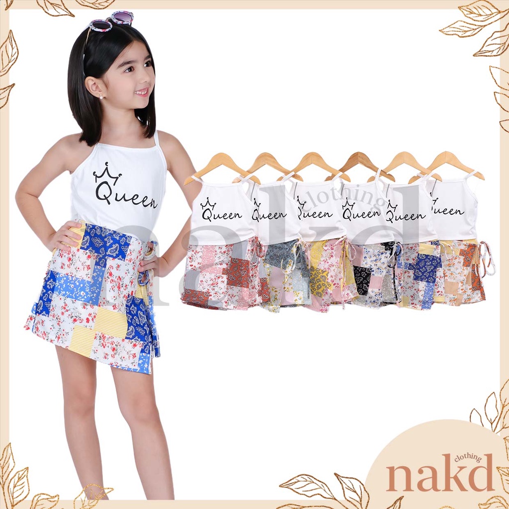 NAKD FASHION KIDS BABY GIRL QUEEN KNITTED FLORAL OVERLAP BASIC EVERYDAY