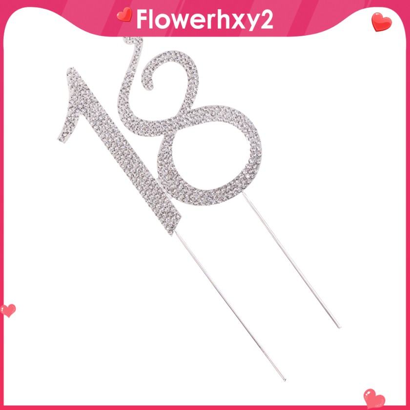[ 18th 18 Diamante Rhinestone Crystal Number Picks Cake Topper | Shopee ...