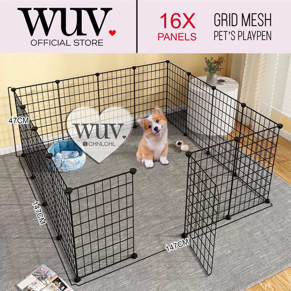 WUV Original 35 45cm DIY Stackable Pet s Playpen Exercise Pen DIY Cage for Dogs Cats Guinea Shopee Philippines