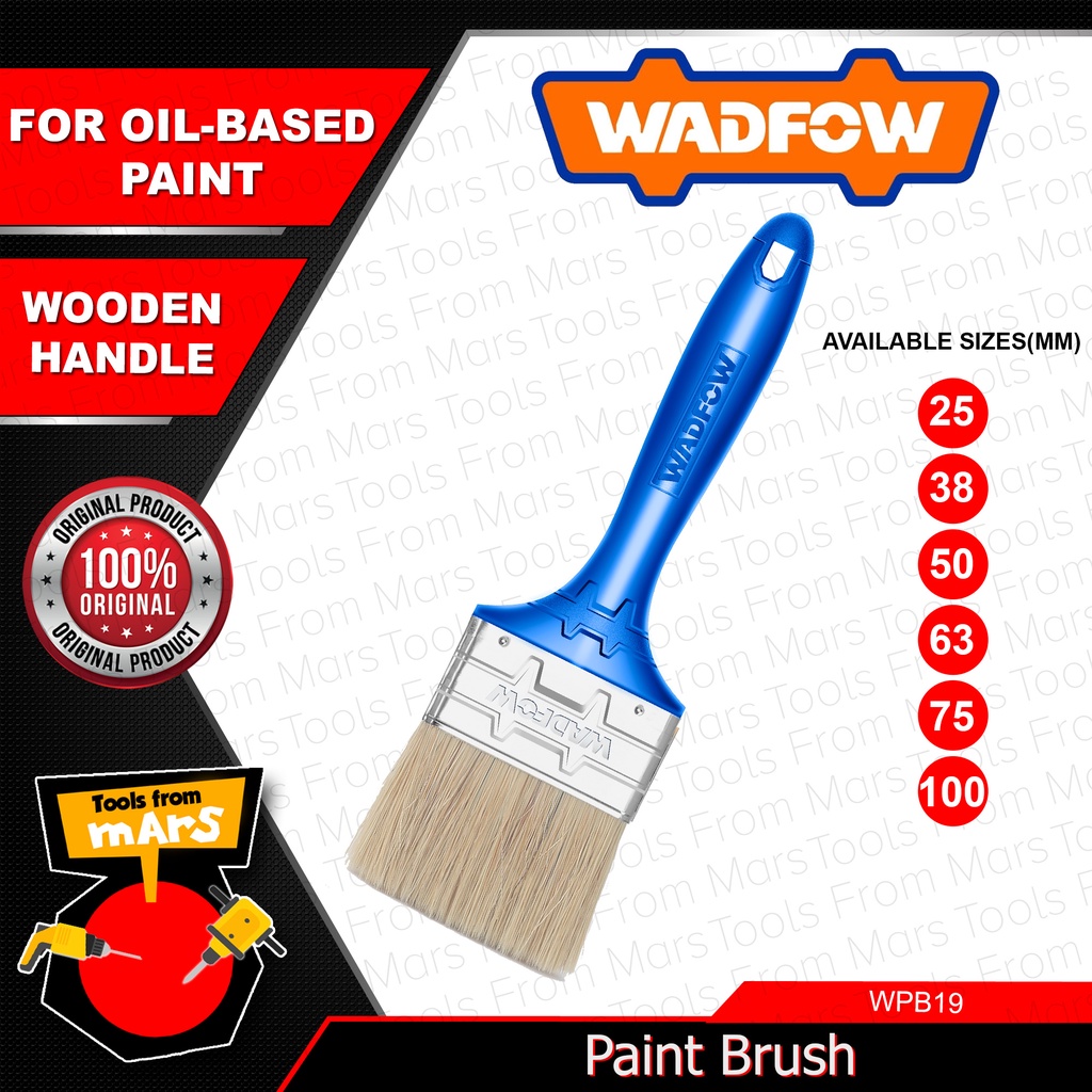 WADFOW Paint Brush For OilBased Paint 25mm 38mm 50mm Plastic Handle