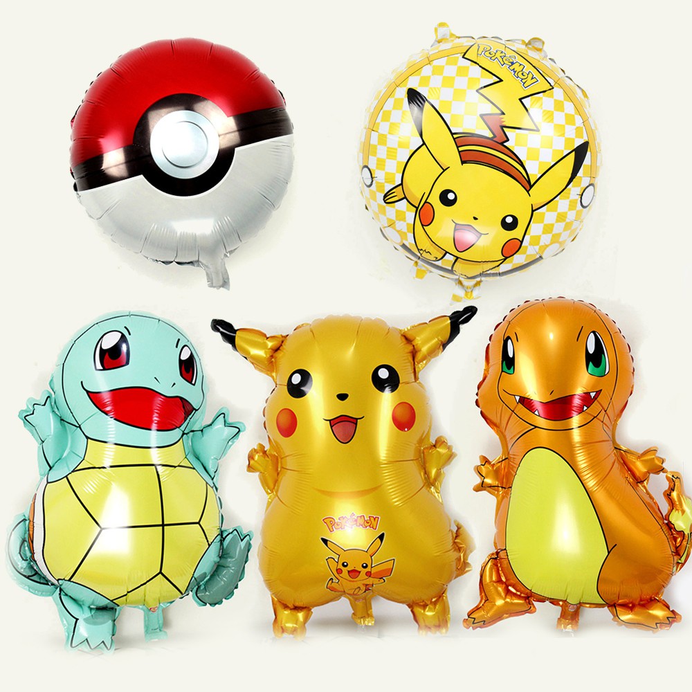 Pokémon Pikachu Charmander Squirtle Party Balloons Cartoon Design