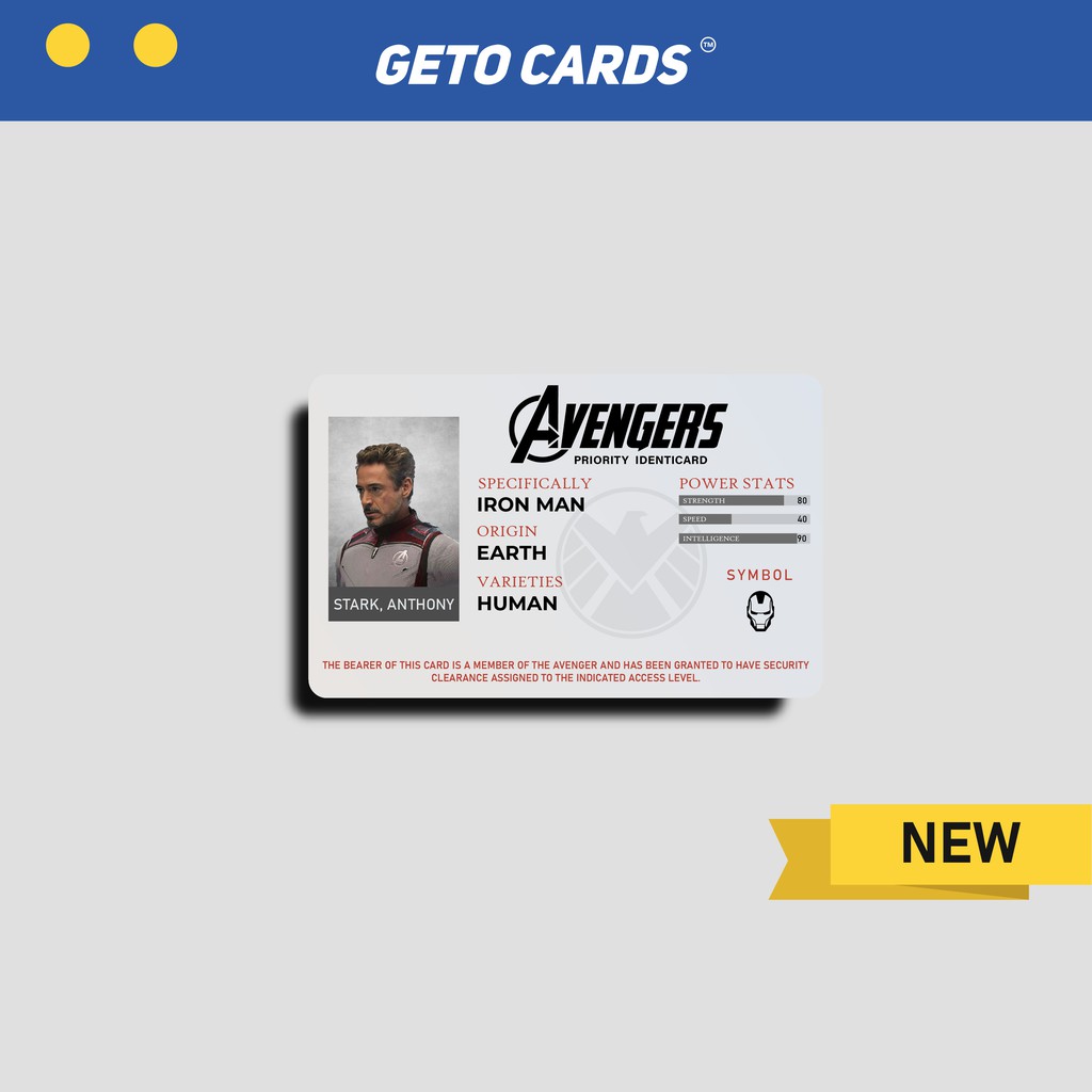Avengers Identity Cards Atm Card Skin Stickers | Getocard Geto Cards ...