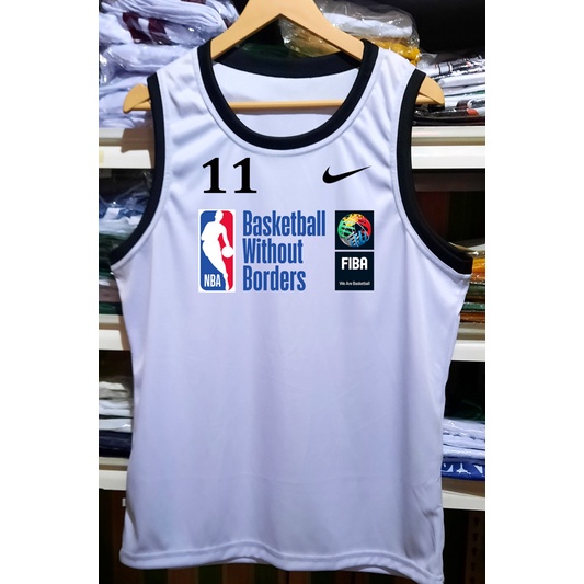 NBA FIBA Basketball without Borders Jersey White Shopee Philippines